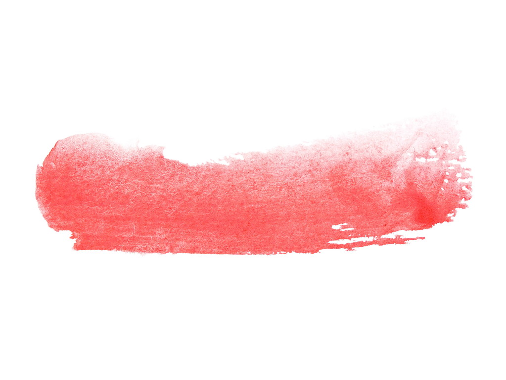 Red watercolor hand painted brush strokes isolated on white background, grunge paper texture, (with clipping path) - Photo, Image