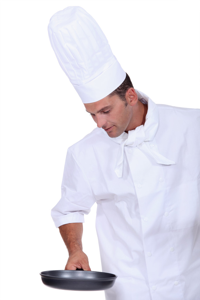 Chef segurando panela
 - Foto, Imagem