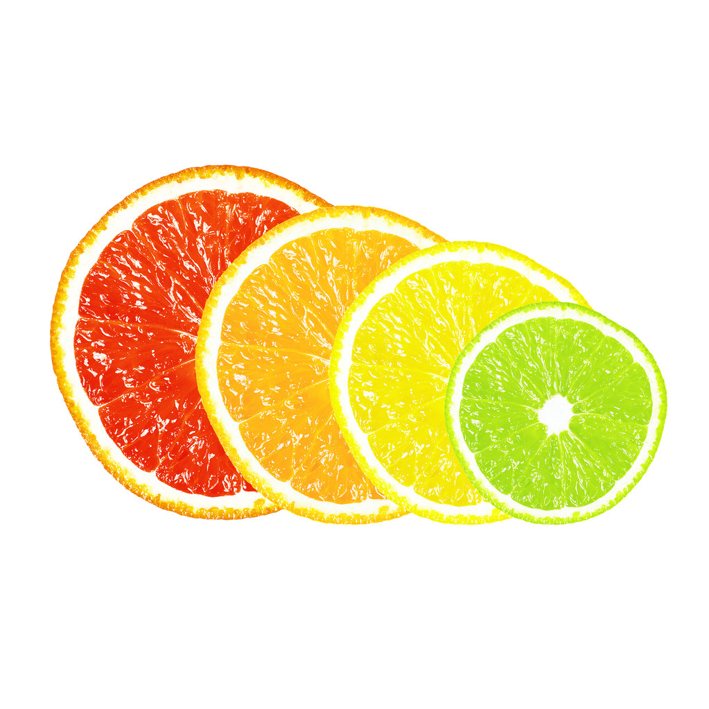 De helft van citrus op een witte achtergrond - Foto, afbeelding