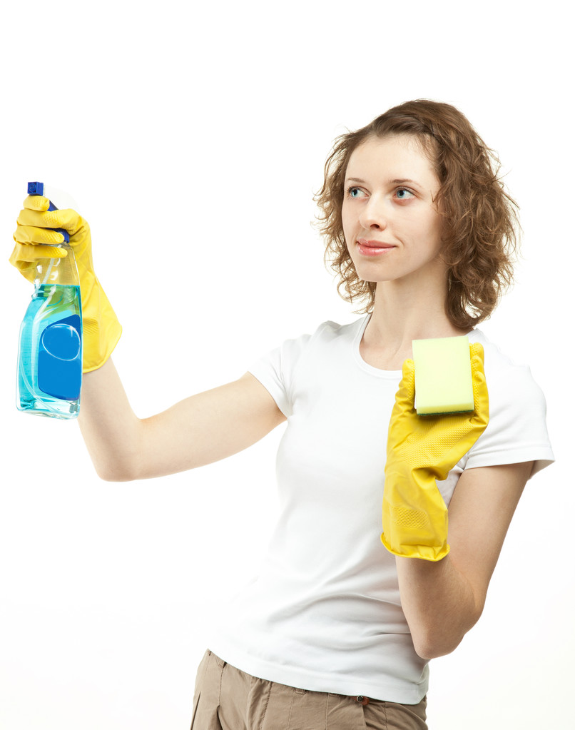 Mulher limpando algo
 - Foto, Imagem