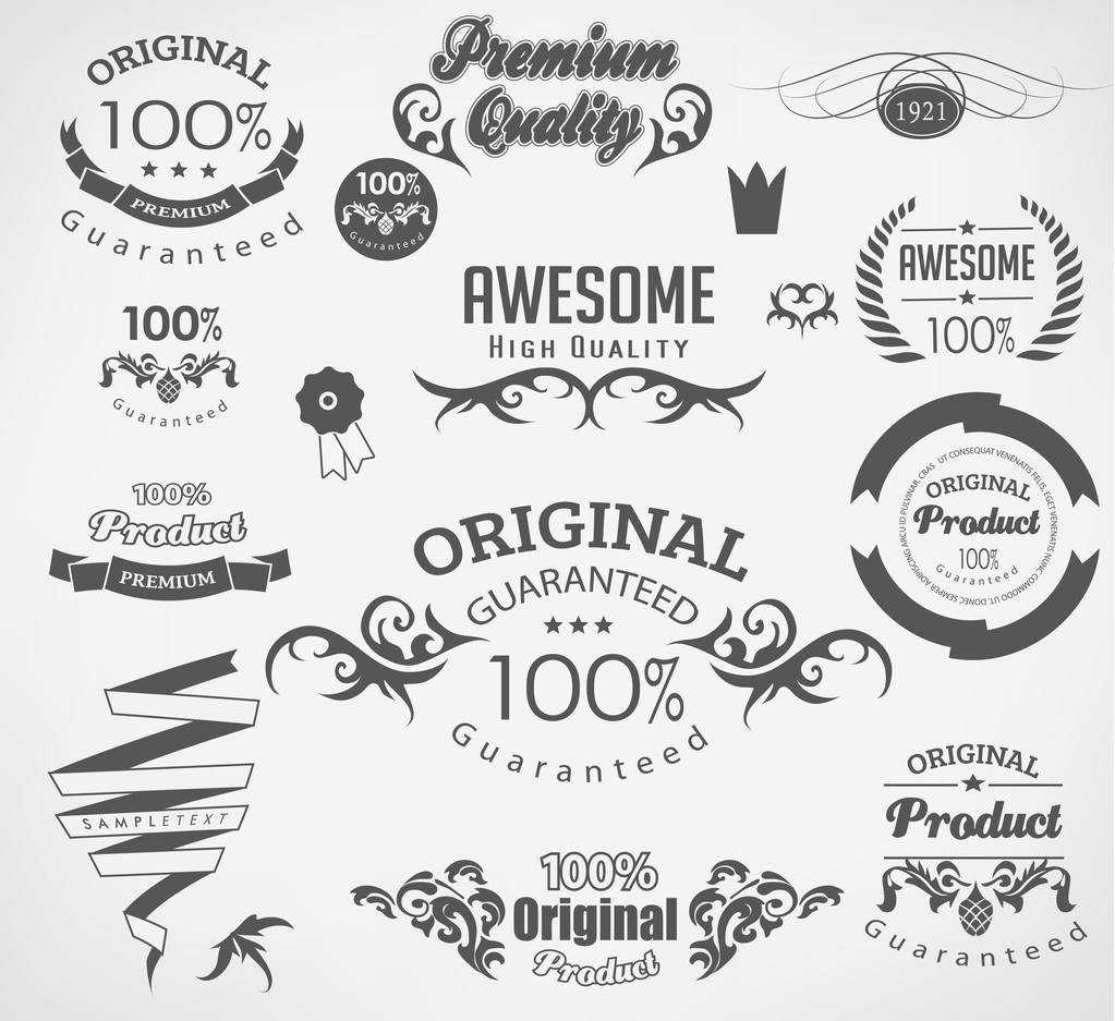 Set of calligraphic elements for design - Vector, Image