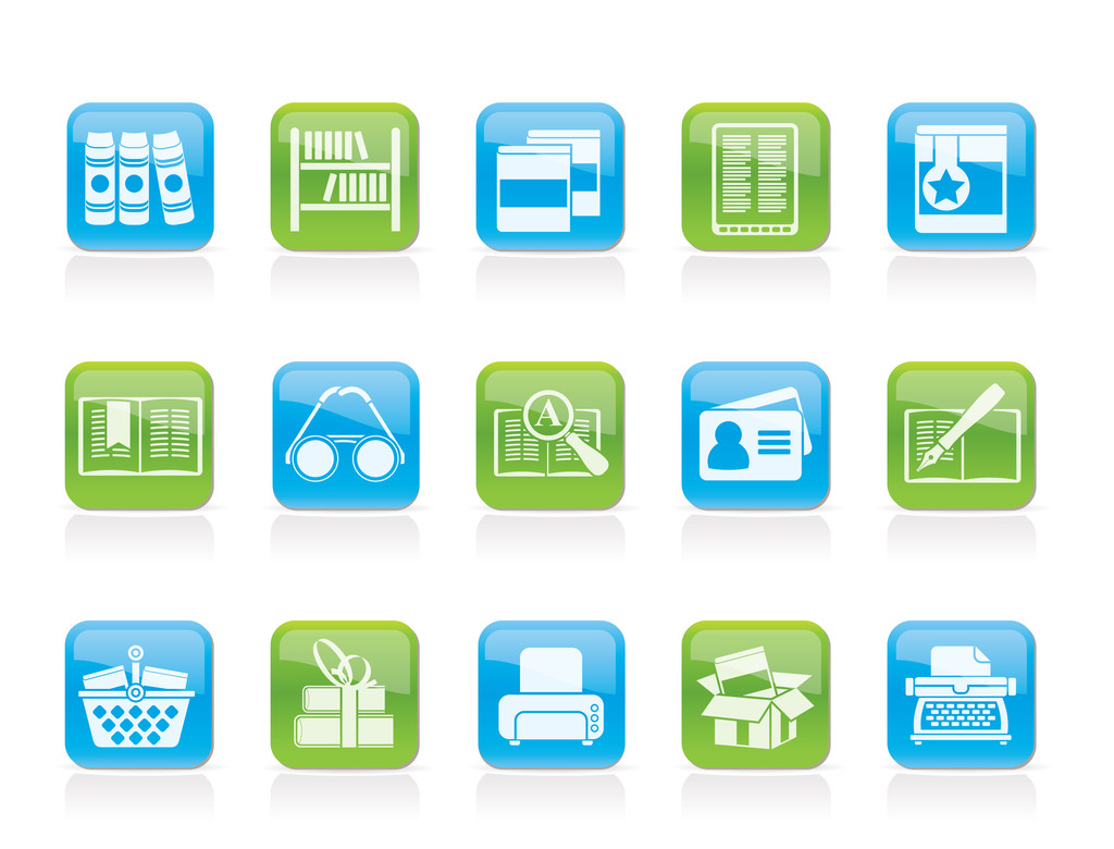 Library and books Icons - Vector, Image