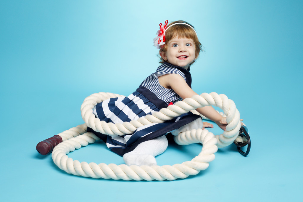pequeño marinero bebé en azul
 - Foto, imagen