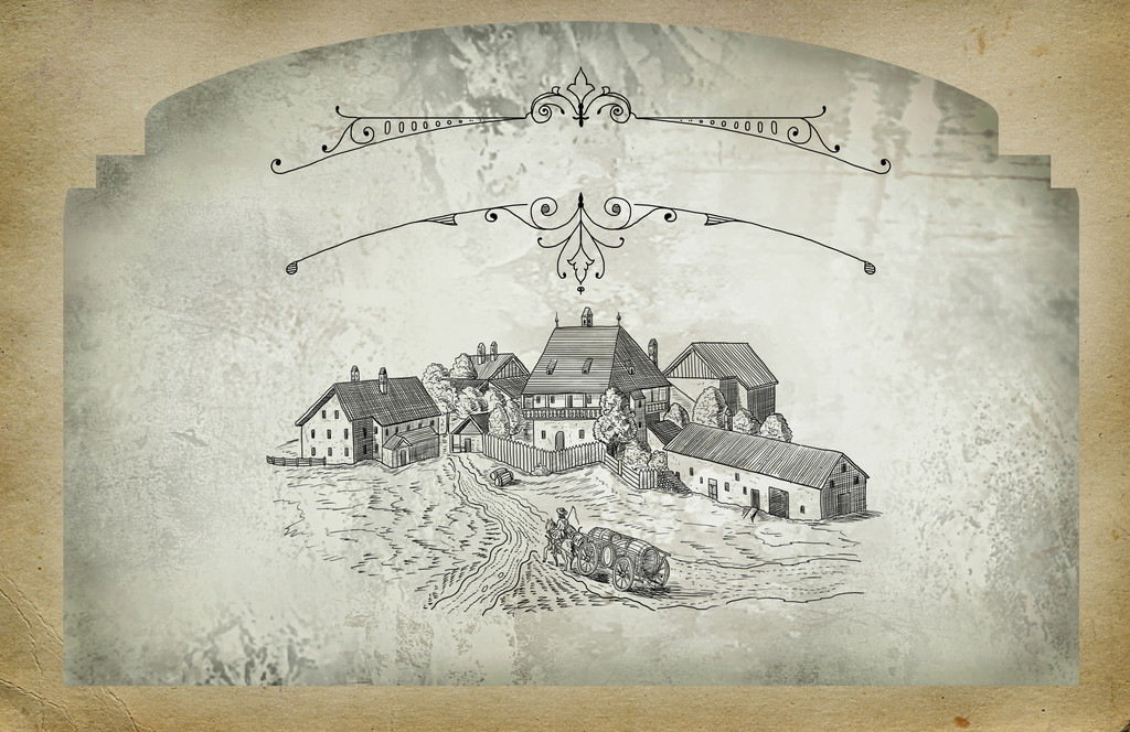 Stara wieś ilustracja - Zdjęcie, obraz