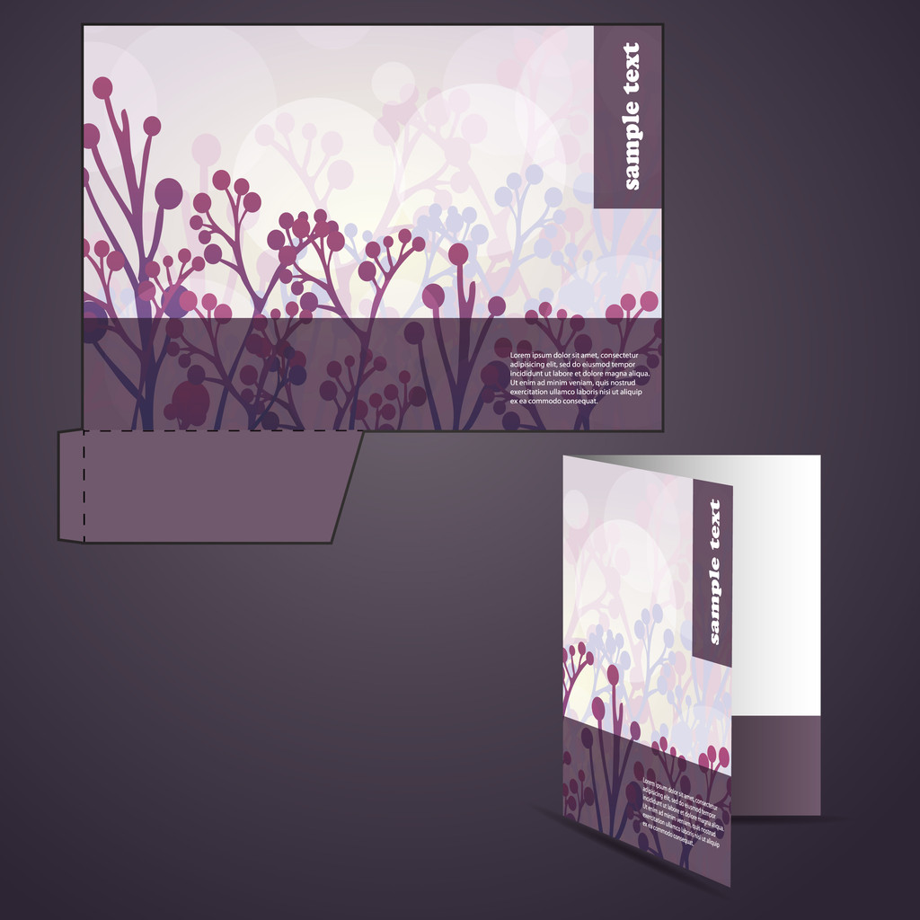 Corporate folder with die cut design - Vector, Image