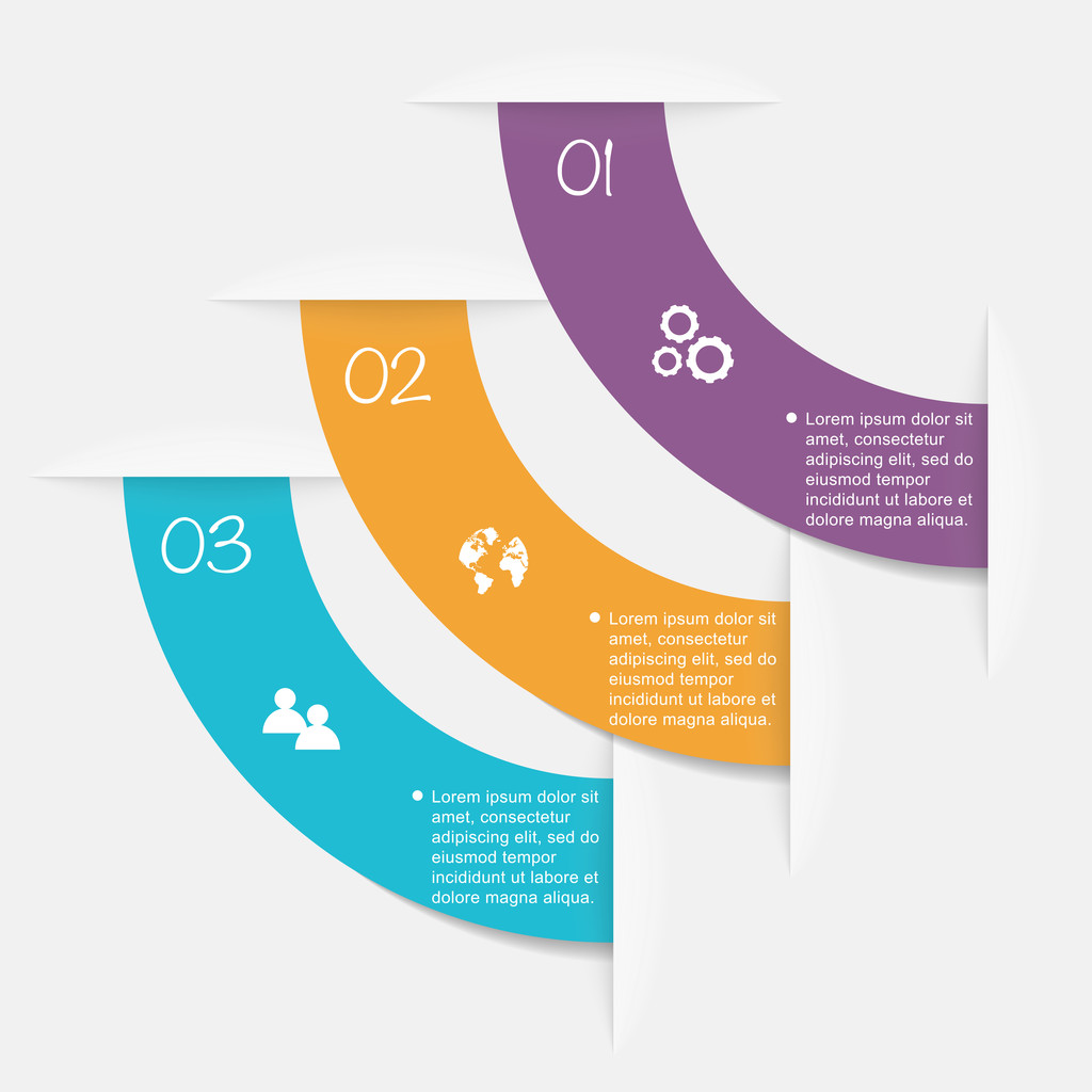kolorowy Infografie prezentacji biznesowych - Wektor, obraz
