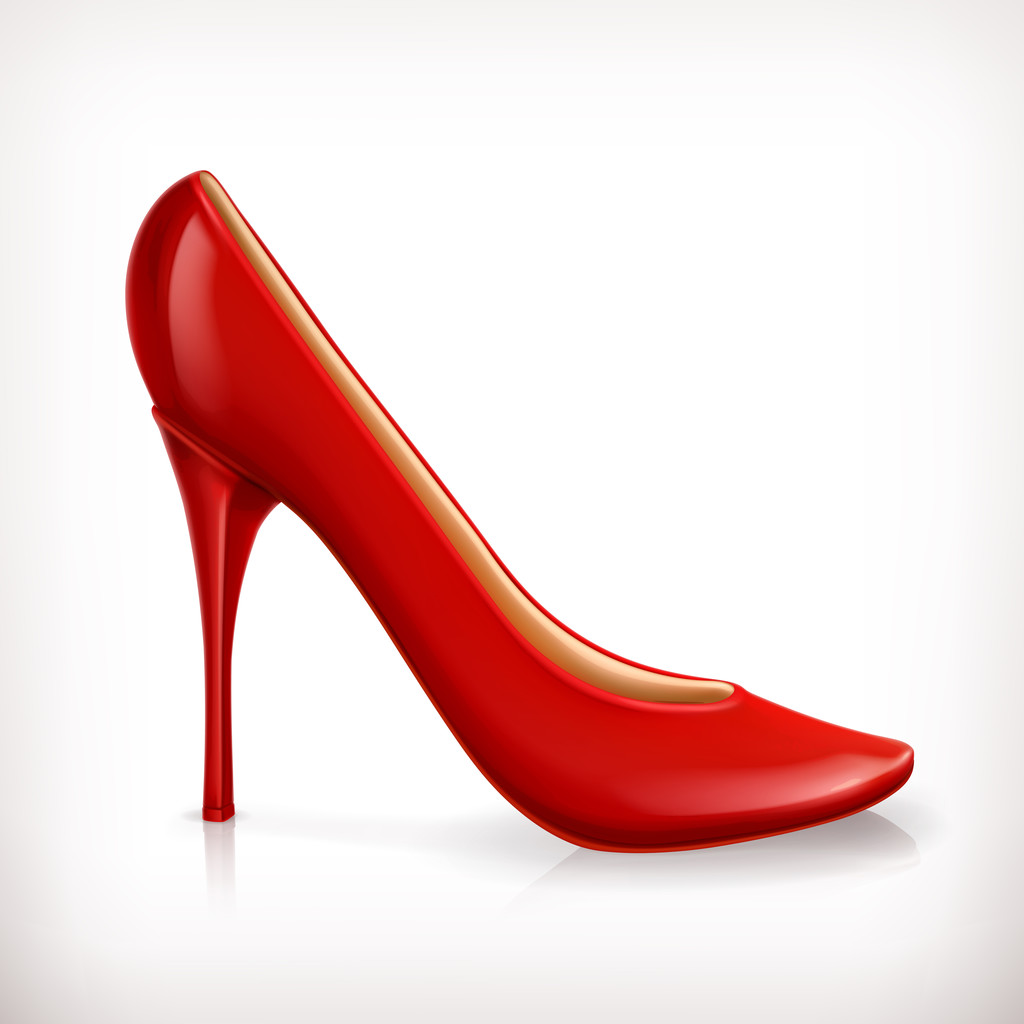 Red high heel women shoe icon - Vector, Image