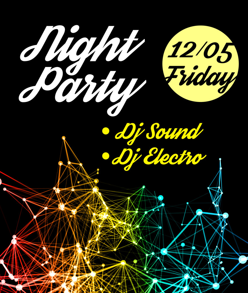 Noite Disco Party Poster fundo
 - Vetor, Imagem