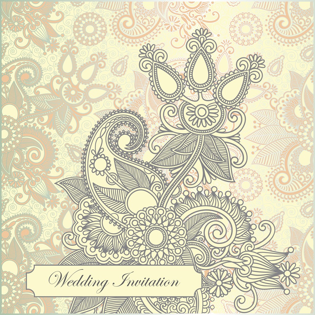 Ornate frame convite de casamento
 - Vetor, Imagem