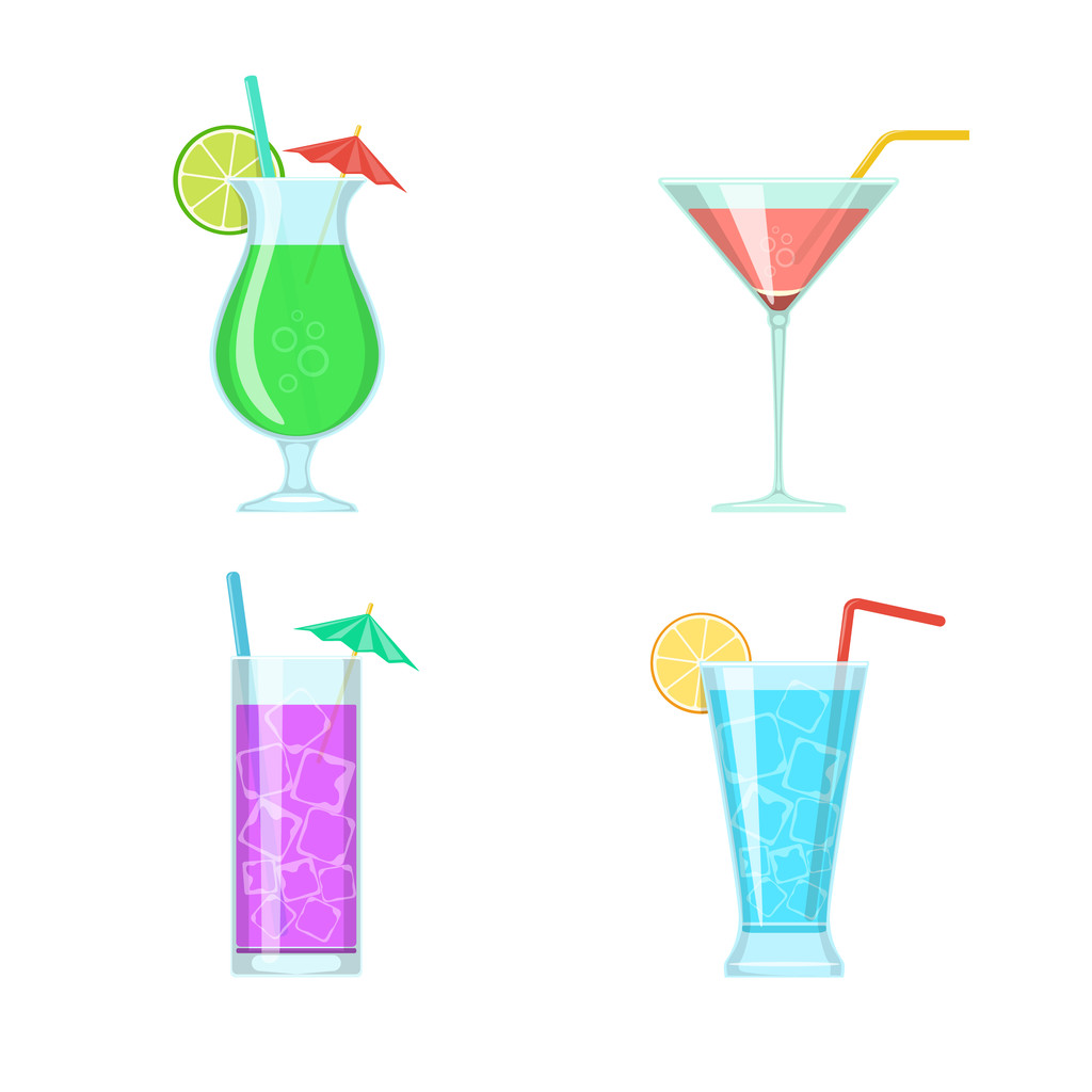 Cocktail glasses. - Vector, Image