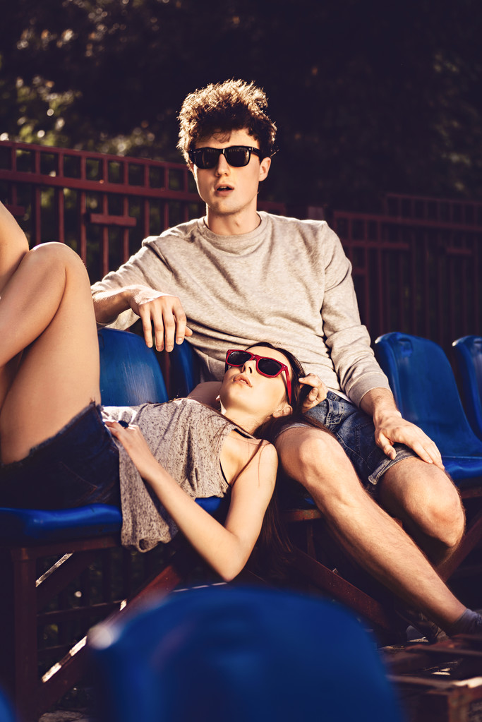 loving couple in sunglasses - Photo, Image