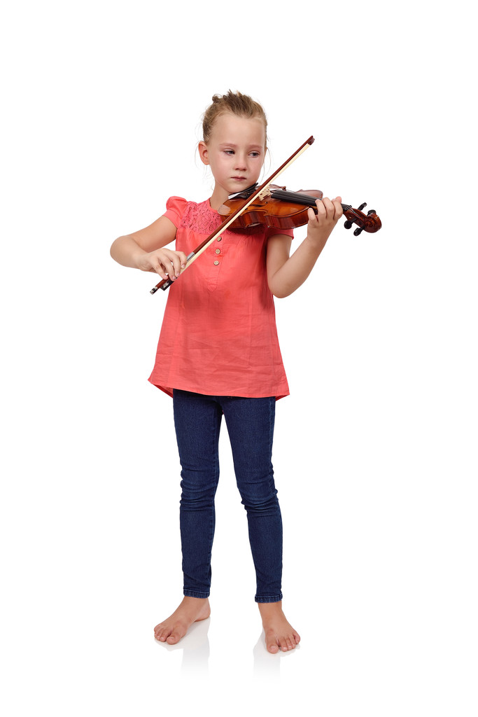 κλάμα κορίτσι με βιολί - Φωτογραφία, εικόνα