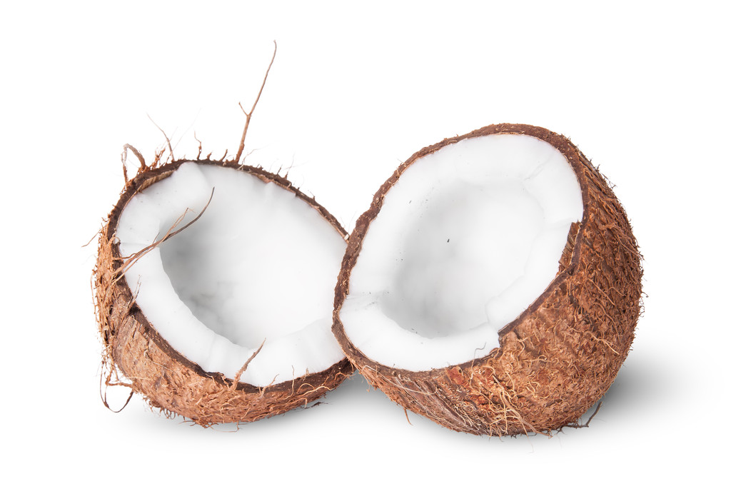 dwie połówki kokosowe - Zdjęcie, obraz