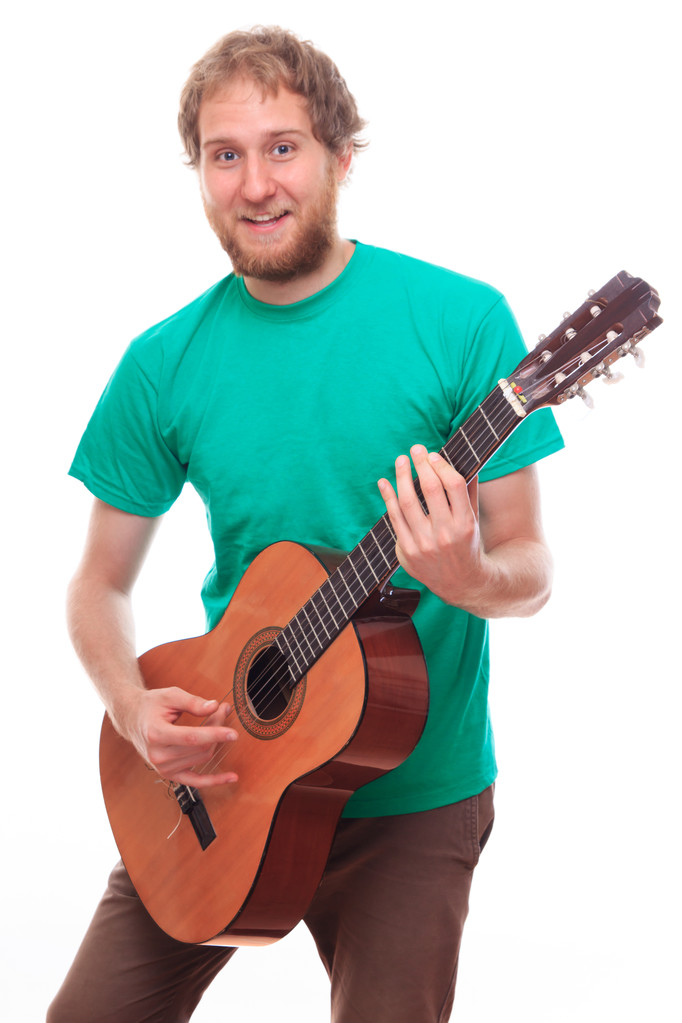 barbudo homem com guitarra
 - Foto, Imagem