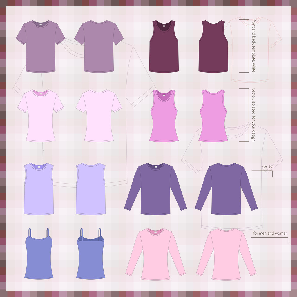 Conjunto de roupas masculinas e femininas
 - Vetor, Imagem