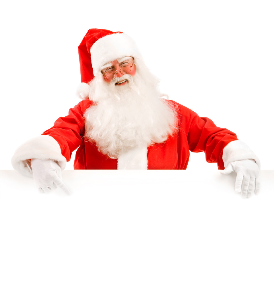 Weihnachtsmann mit Werbefläche - Foto, Bild
