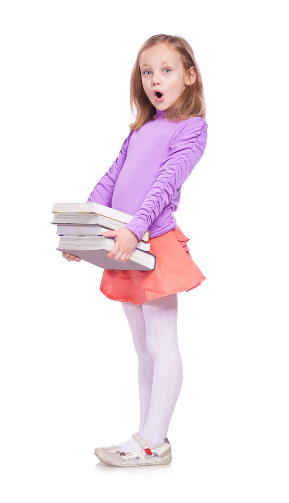 holčička s mnoha knih - Fotografie, Obrázek
