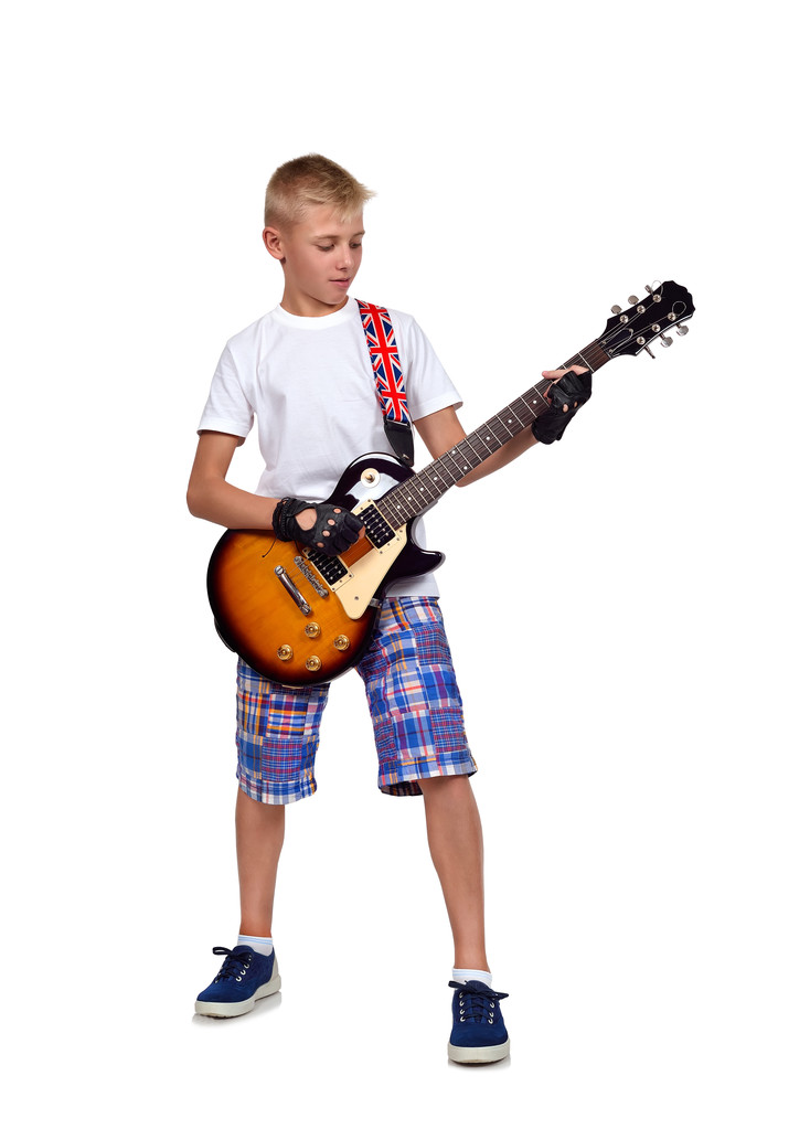 рокер хлопчик з гітарою
 - Фото, зображення