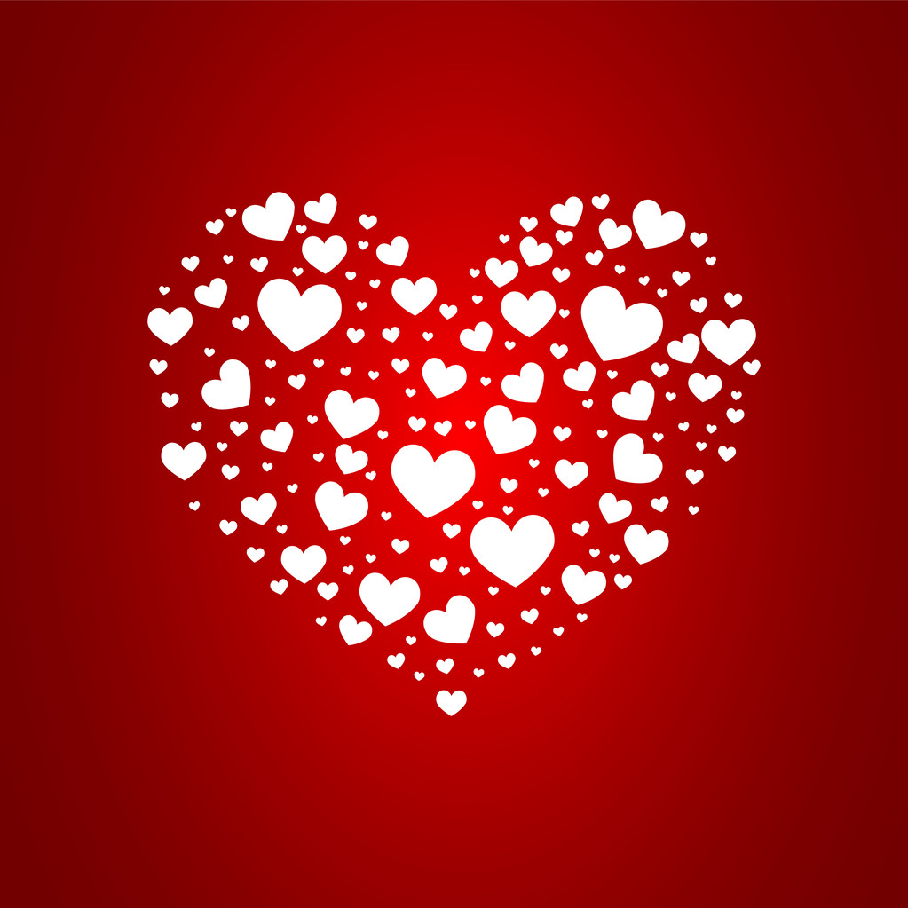 hart gemaakt van harten - Vector, afbeelding
