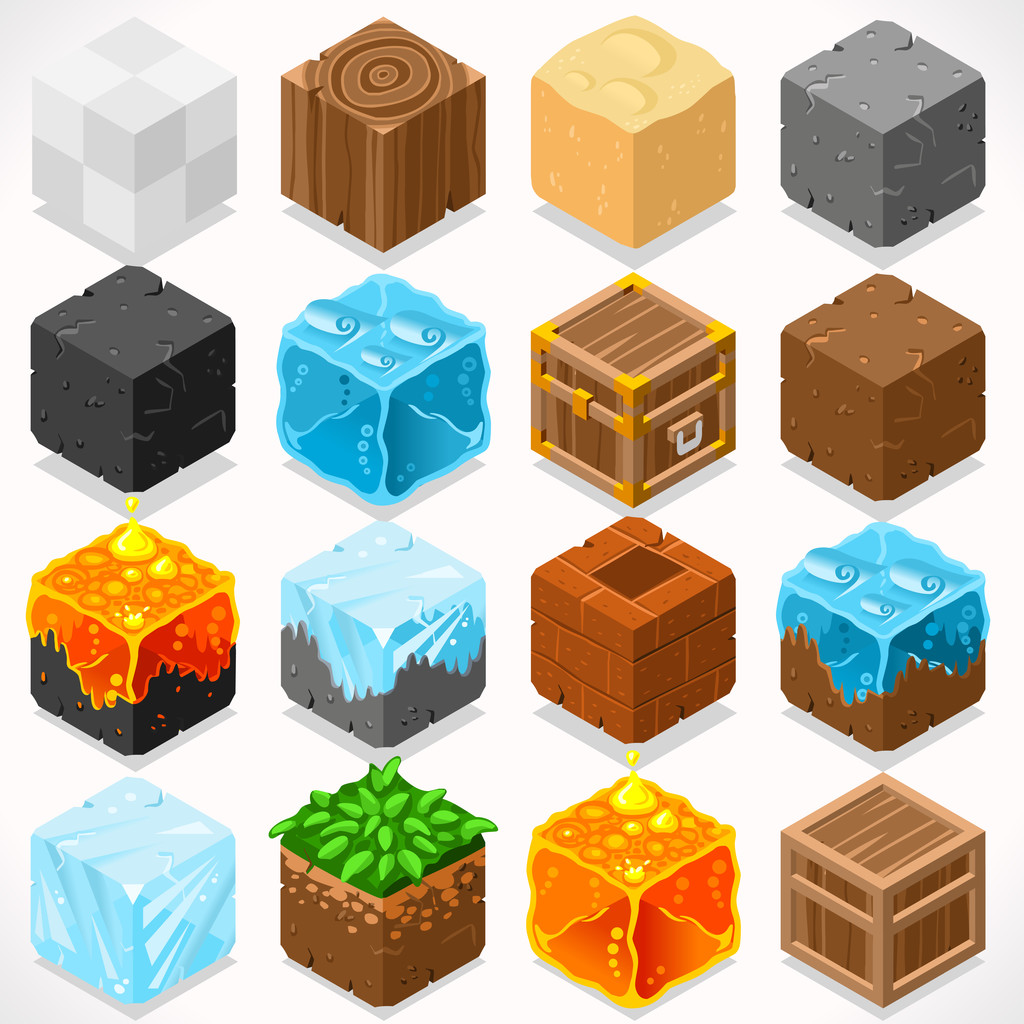 Mine Cubes 03 Elementi isometrici
 - Vettoriali, immagini