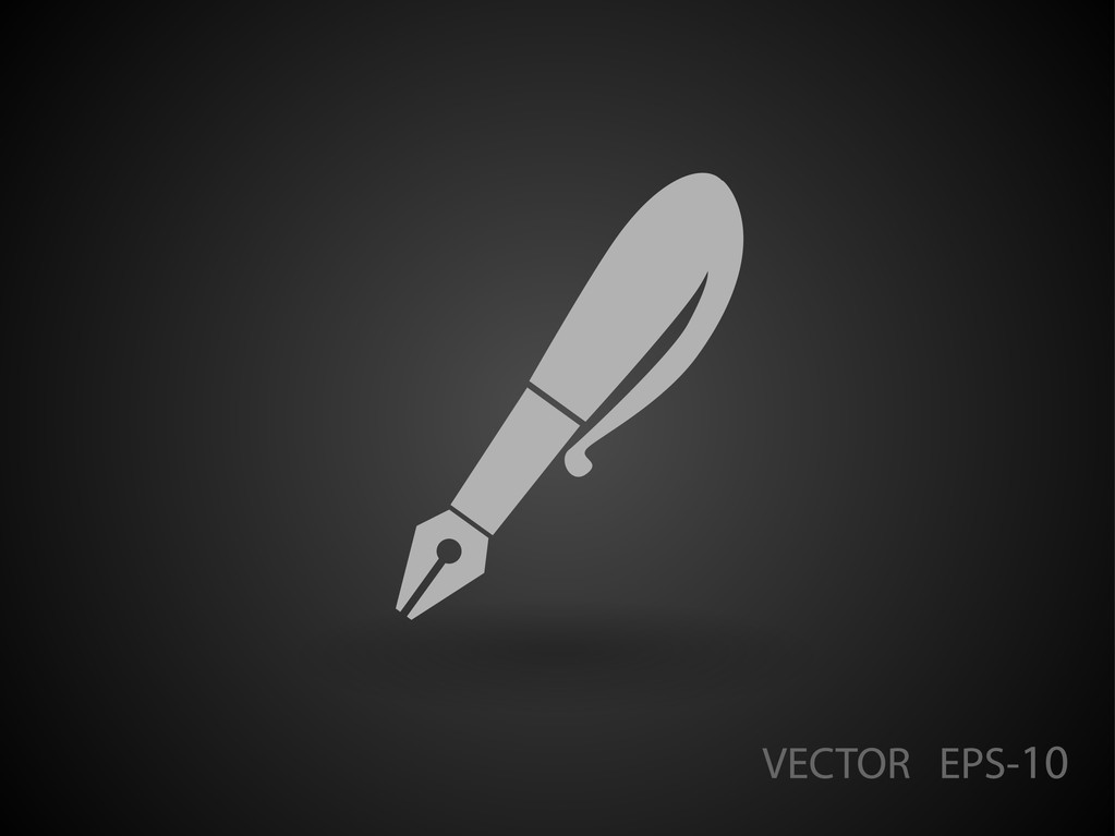 Ícone plano da caneta
 - Vetor, Imagem