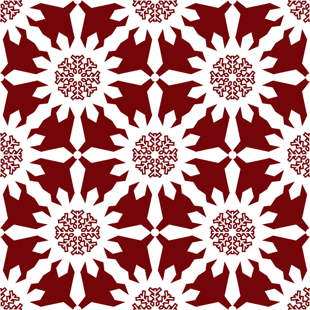 Blanco Navidad copos de nieve rojo patrón sin costuras
 - Vector, imagen