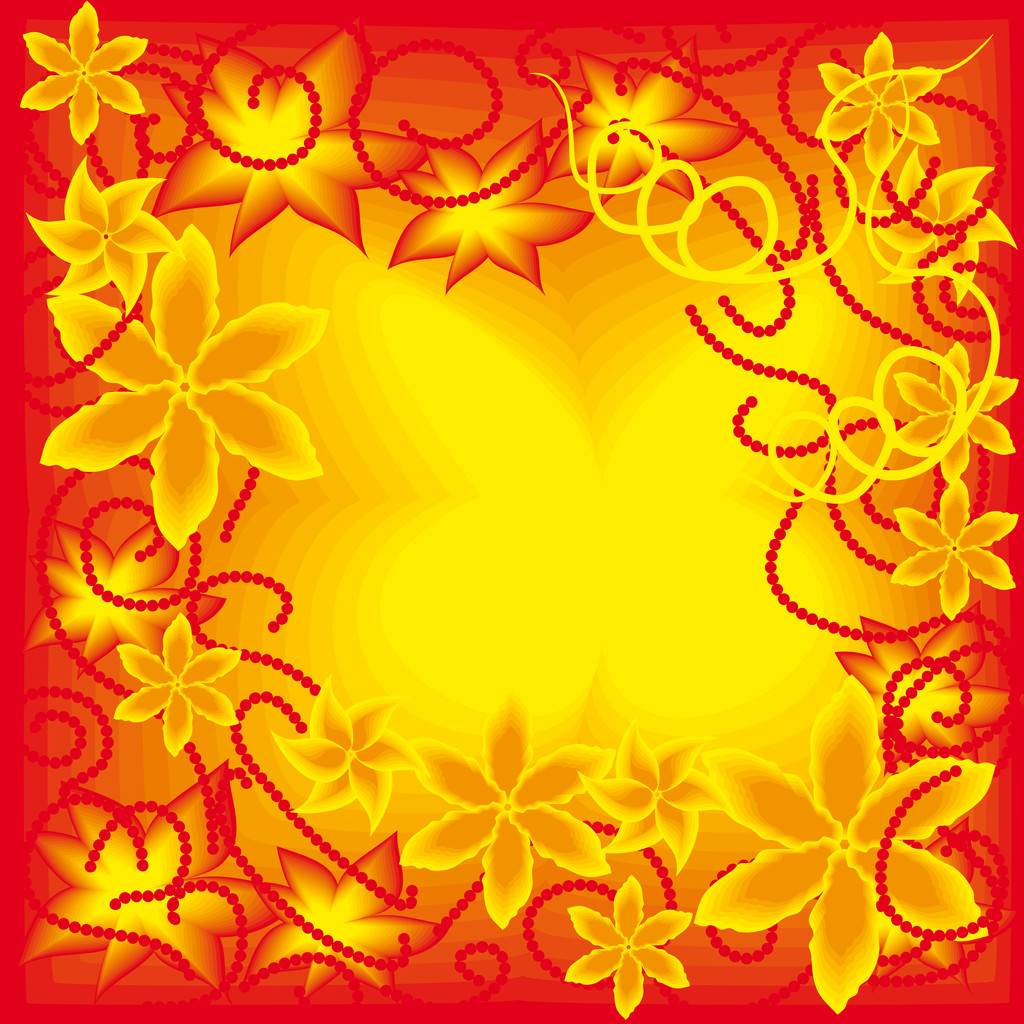 Красивая цветочная рамка
 - Вектор,изображение