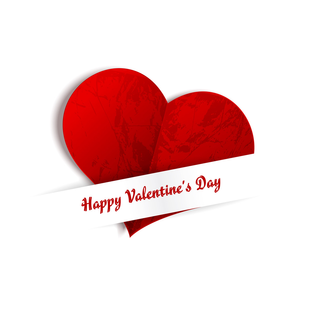 Coeur de papier Saint Valentin, sur fond blanc
 - Vecteur, image
