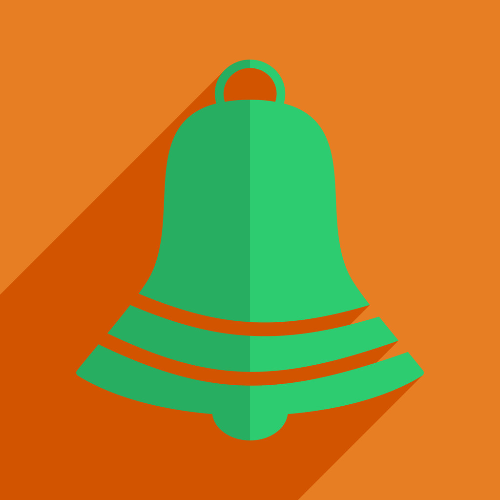 Flat icons modern design with shadow of Christmas bell - Vector, Image