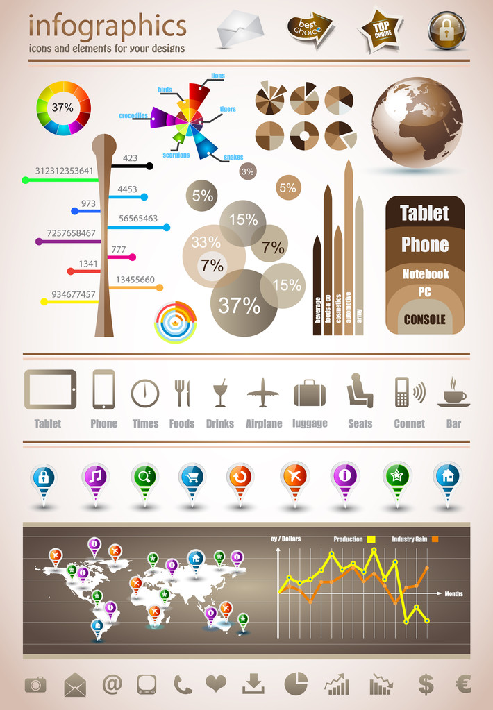 Collezione Premium infografica master
 - Vettoriali, immagini
