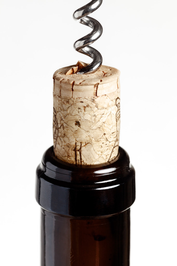 Wine bottle with corkscrew - Photo, Image