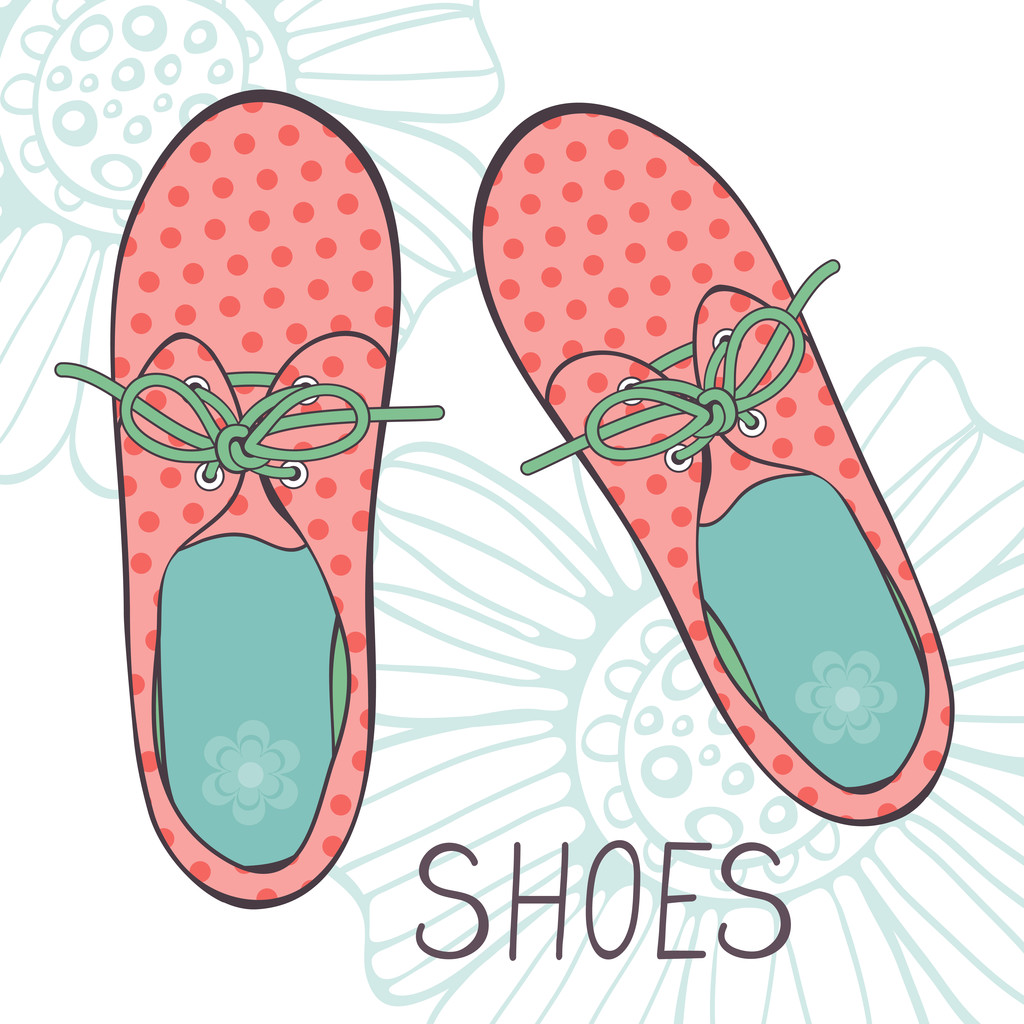 Иллюстрация модной женской обуви
 - Вектор,изображение