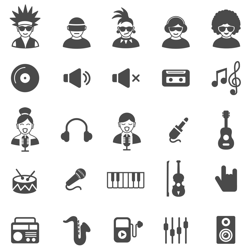 Musique icônes noires
 - Vecteur, image