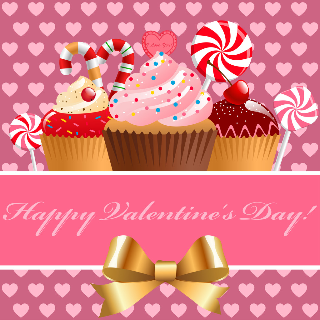 Aftelkalender voor Valentijnsdag gebak en snoep. - Vector, afbeelding