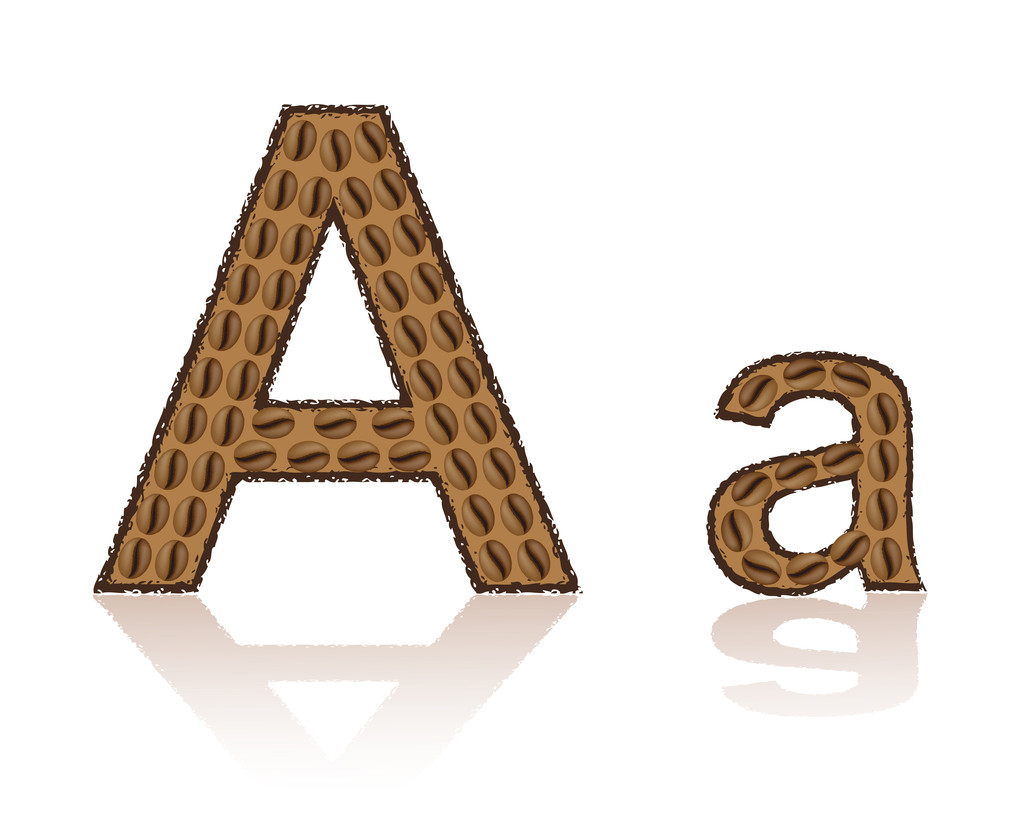 Letter A is made grains of coffee vector illustration - Vector, Image