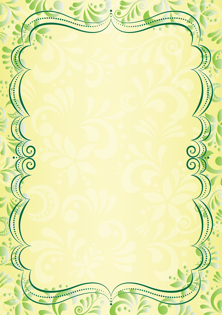 Background with swirls, decorative leaves. - Vector, afbeelding