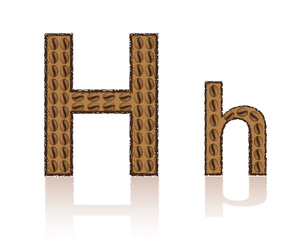 Letter H is made grains of coffee vector illustration - Vector, Image