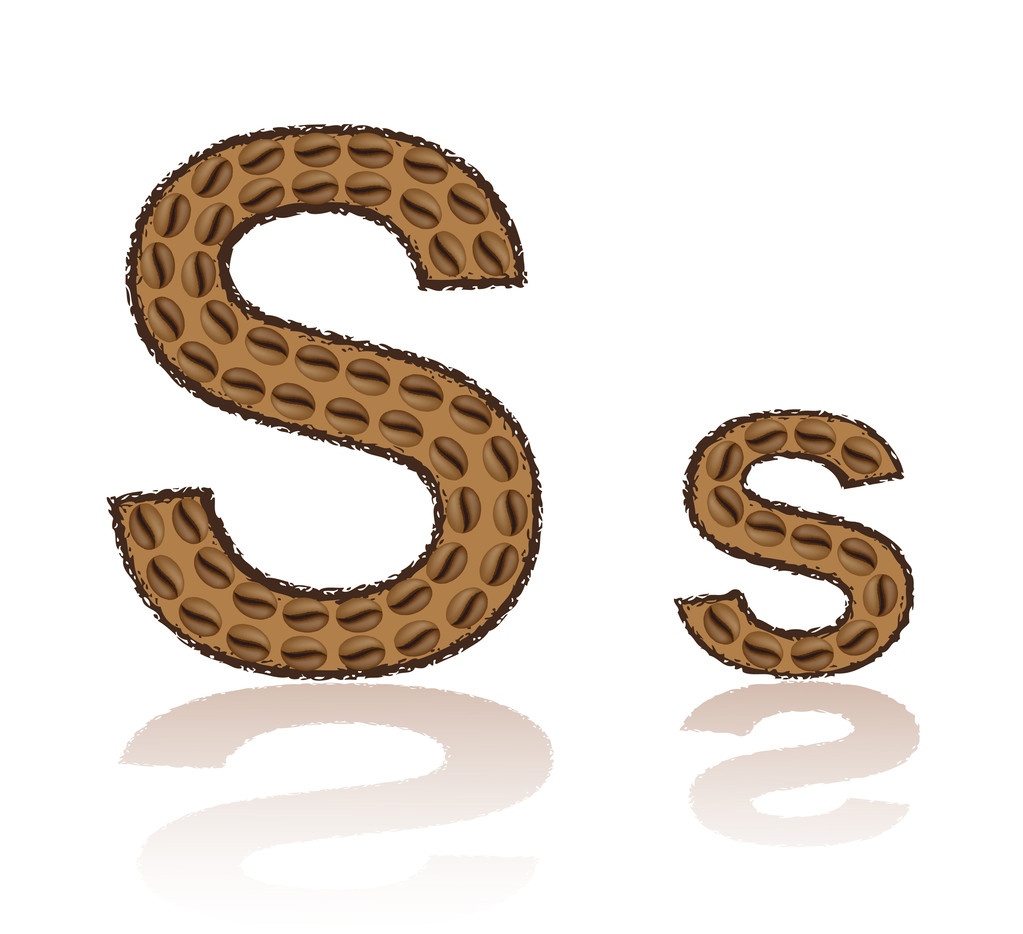 A letra S é feita grãos de café ilustração vetorial
 - Vetor, Imagem