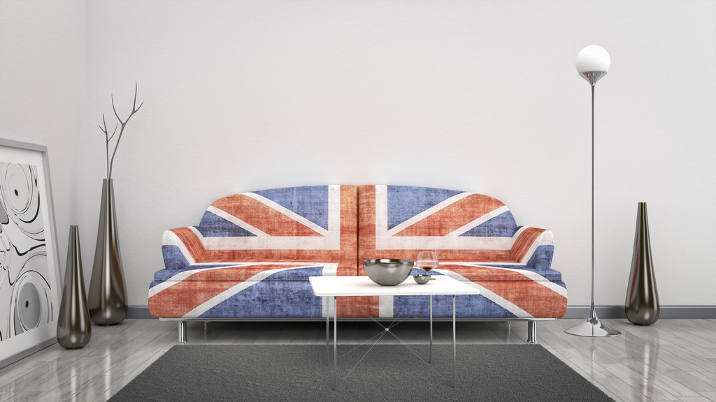 イギリス国旗ソファ - 写真・画像