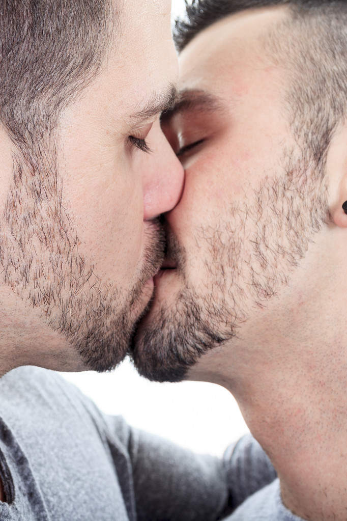Homosexuální pár na bílém pozadí - Fotografie, Obrázek