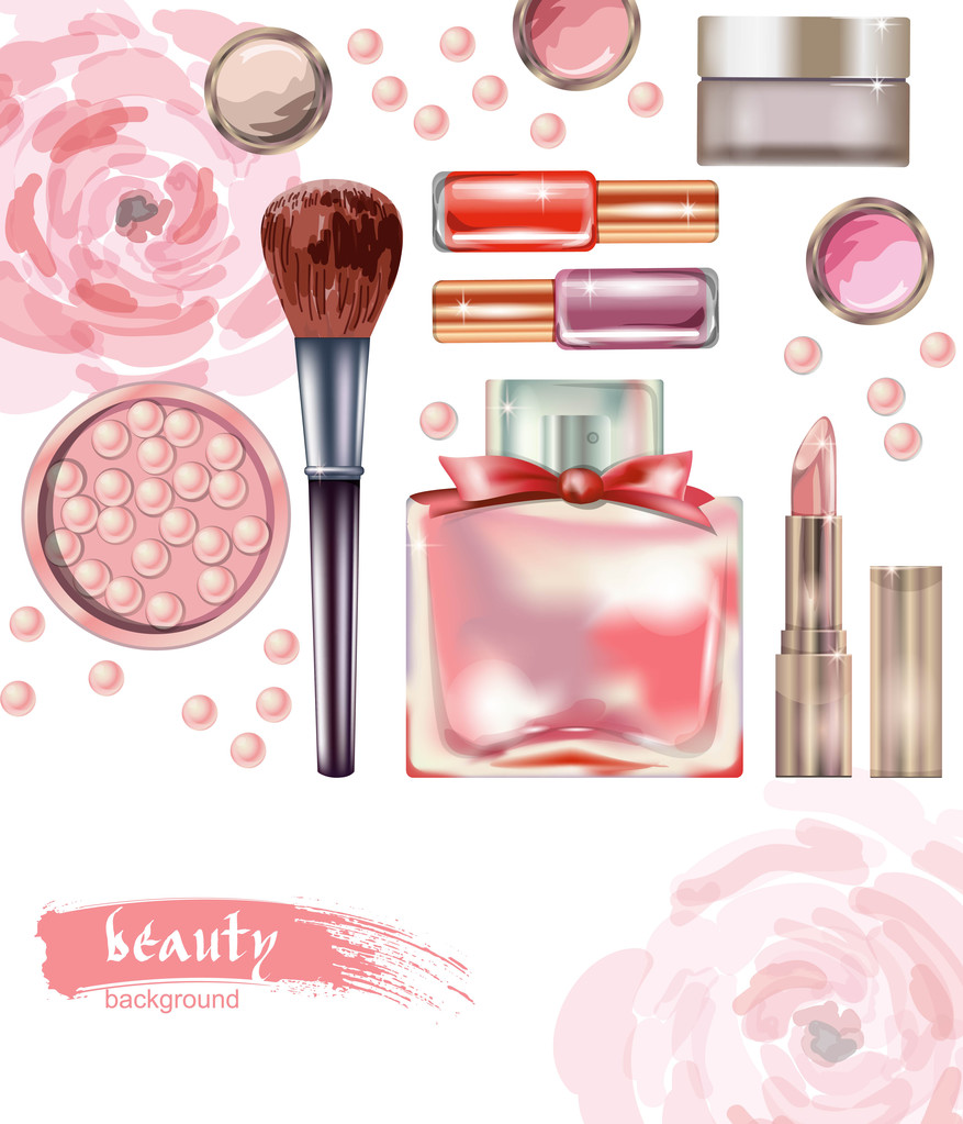 Cosmetica en mode achtergrond - Vector, afbeelding