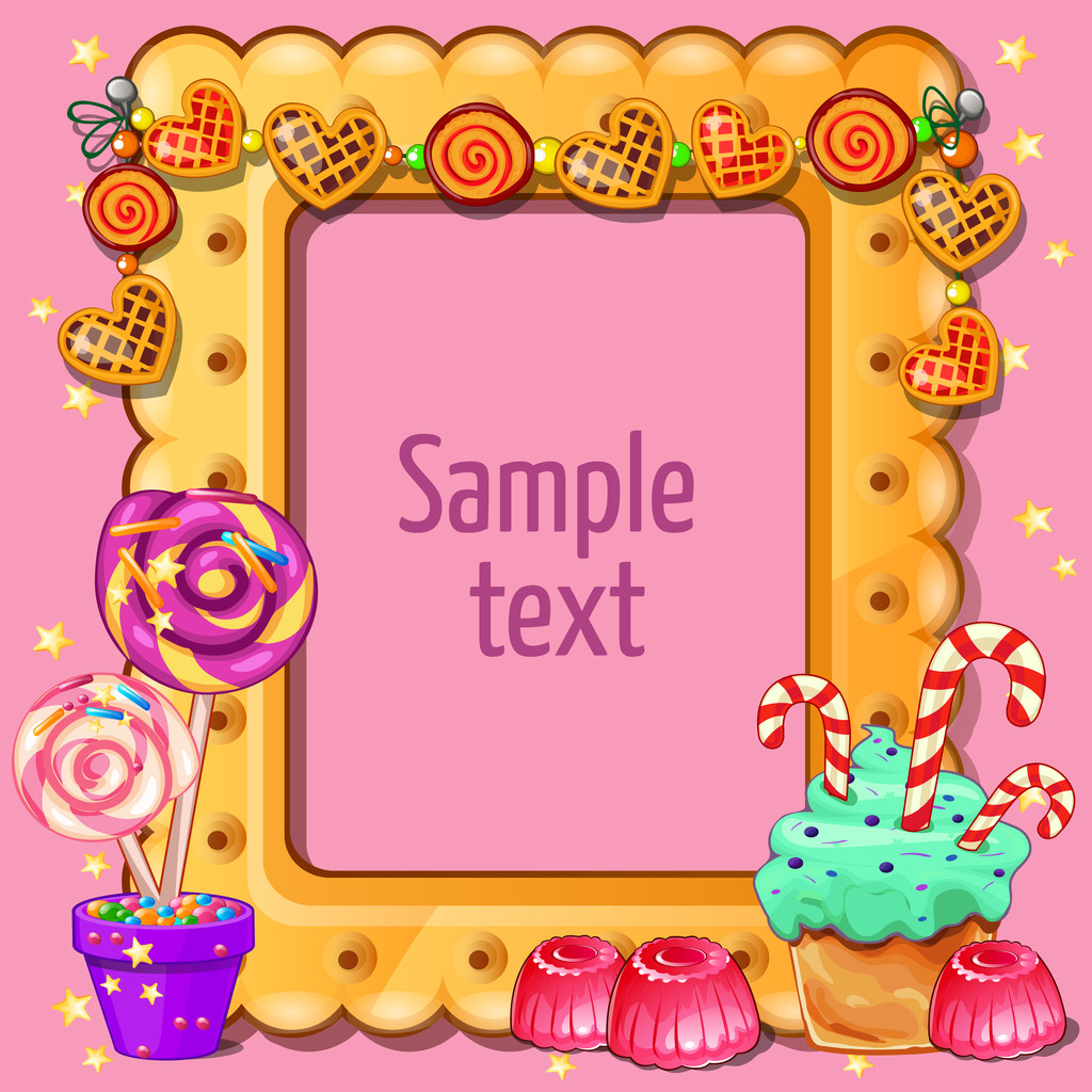 Grußkarte mit Platz für Dexta und Süßigkeiten - Vektor, Bild