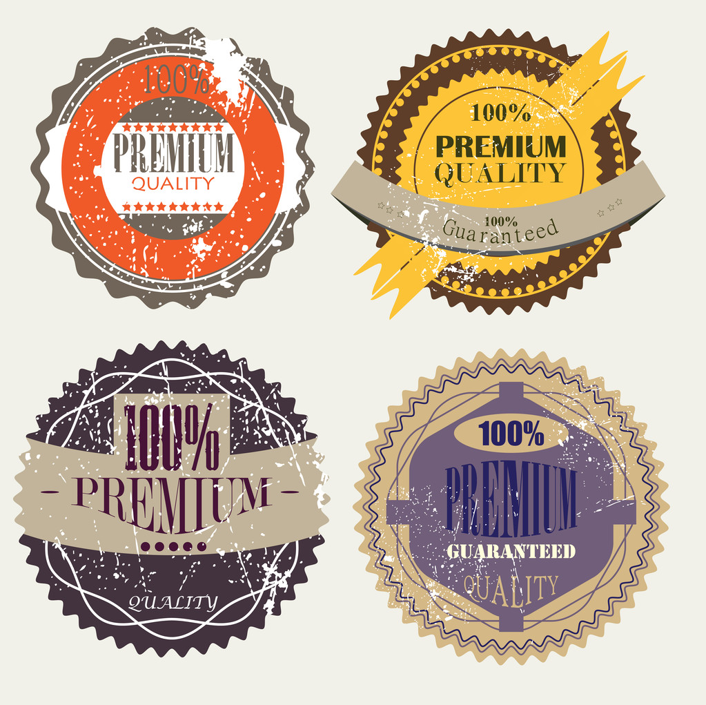 Set of Superior Quality and Satisfaction Guarantee Badges, Label - Vector, Image