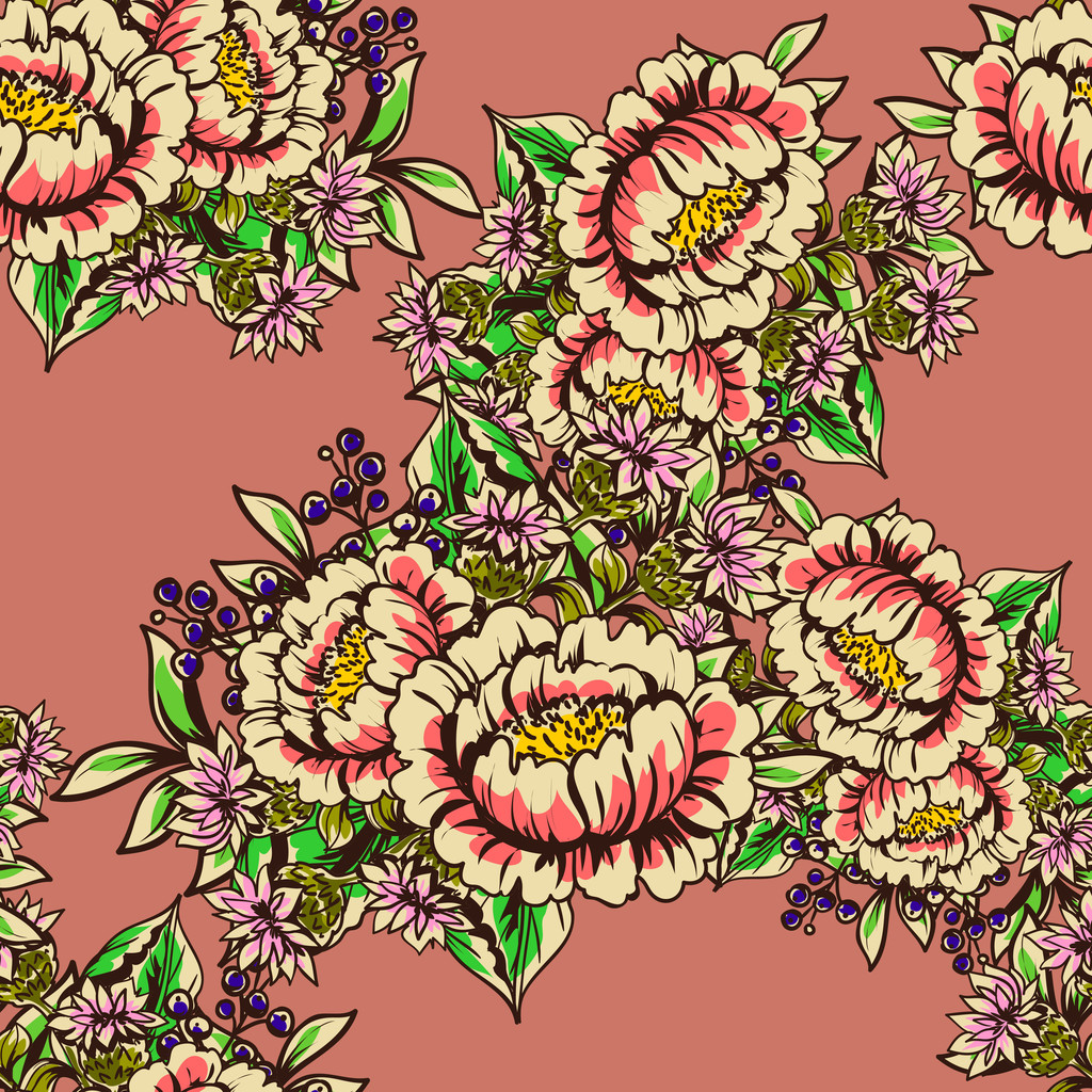 virág zökkenőmentes minta - Vektor, kép