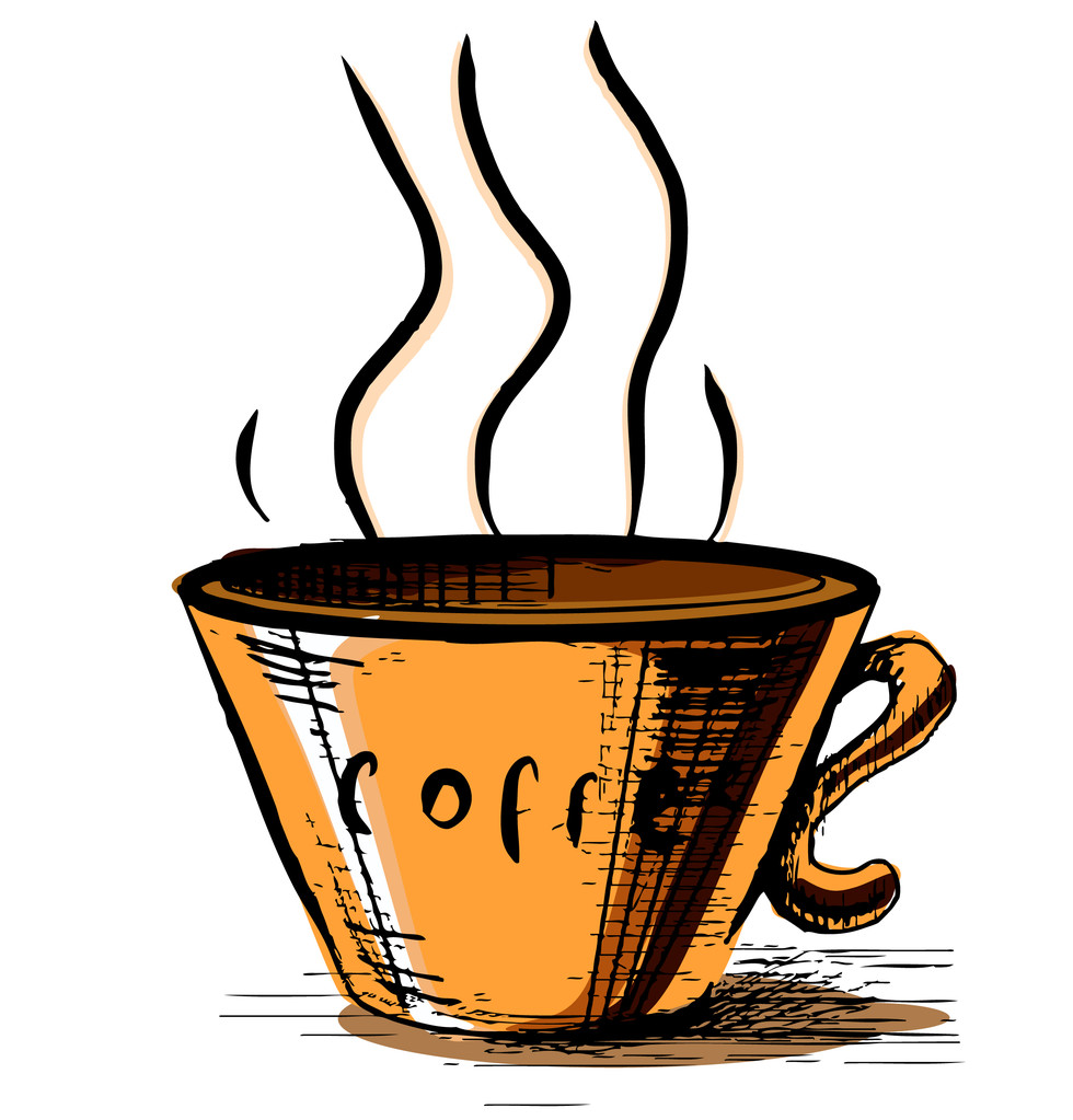 tasse de café avec vapeur - Vecteur, image