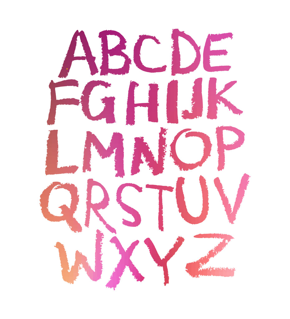Handgeschreven alfabet. Vector - Vector, afbeelding