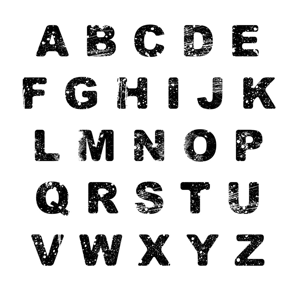 Vector stained alphabet - Vector, Image