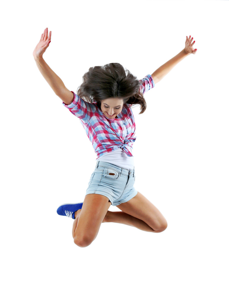 Активна дівчина стрибає в радості
  - Фото, зображення