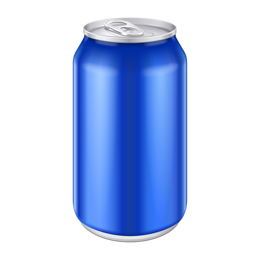 Niebieski aluminium Metal napój można 500 ml. gotowy projekt. Opakowanie produktu - Wektor, obraz