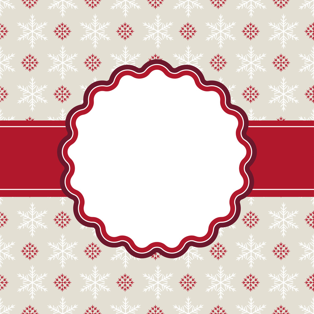 Fond de Noël avec motif Snowlake et étiquette vide
 - Vecteur, image